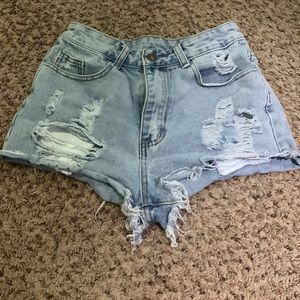 size small shein jean shorts